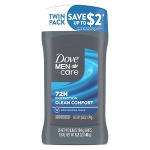 Dove Men+Care Antiperspirant Deodorant Stick, Clean Comfort, 2.7 Ounce (Pack of 6)
