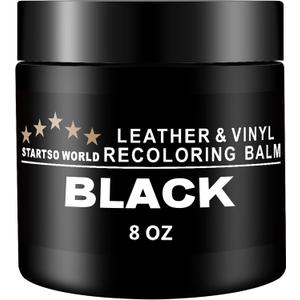 STARTSO WORLD Leather Recoloring Balm, Black Leather Repair Kit for Furniture, Leather Dye, Leather Color Restorer for Couches, Leather Couch Paint | Repair, Restore Faded & Scratched Leather
