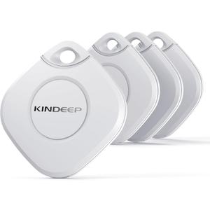 Tracker 4 Pack: Smart GPS Tracker Work with Apple Find My (iOS only), Luggage Tracker Tag Keys Finder for Suitcases Bags Dog Pets, Locator Tracking Device for Travel Home Outdoor Hiking (Light White-4)