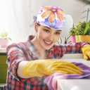 2 Pcs Working Cap with Buttons Sweatband Vintage Ocean Sea Turtle Starfish Retro Ribbon Tie Back Bouffant Hats (One Size, Multicoloured 11)