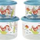 SugarBooger Good Lunch Small Snack 2 Piece Container, Mermaid (Pack of 2)