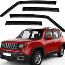 Lightronic Extra Durable Outside-Mount Auto Vent Window Visor, Fits 2015-2022 Jeep Renegade, UV Protection Rain Guard, Original Wind Deflector, No-Drill Easy Install, Dark Smoke, 4-Pcs