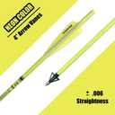 Crossbow Bolts 20inch Fluorescence Color Carbon Crossbow Hunting Arrows with 4" Vanes and Replaced Arrowhead(12 Pack)