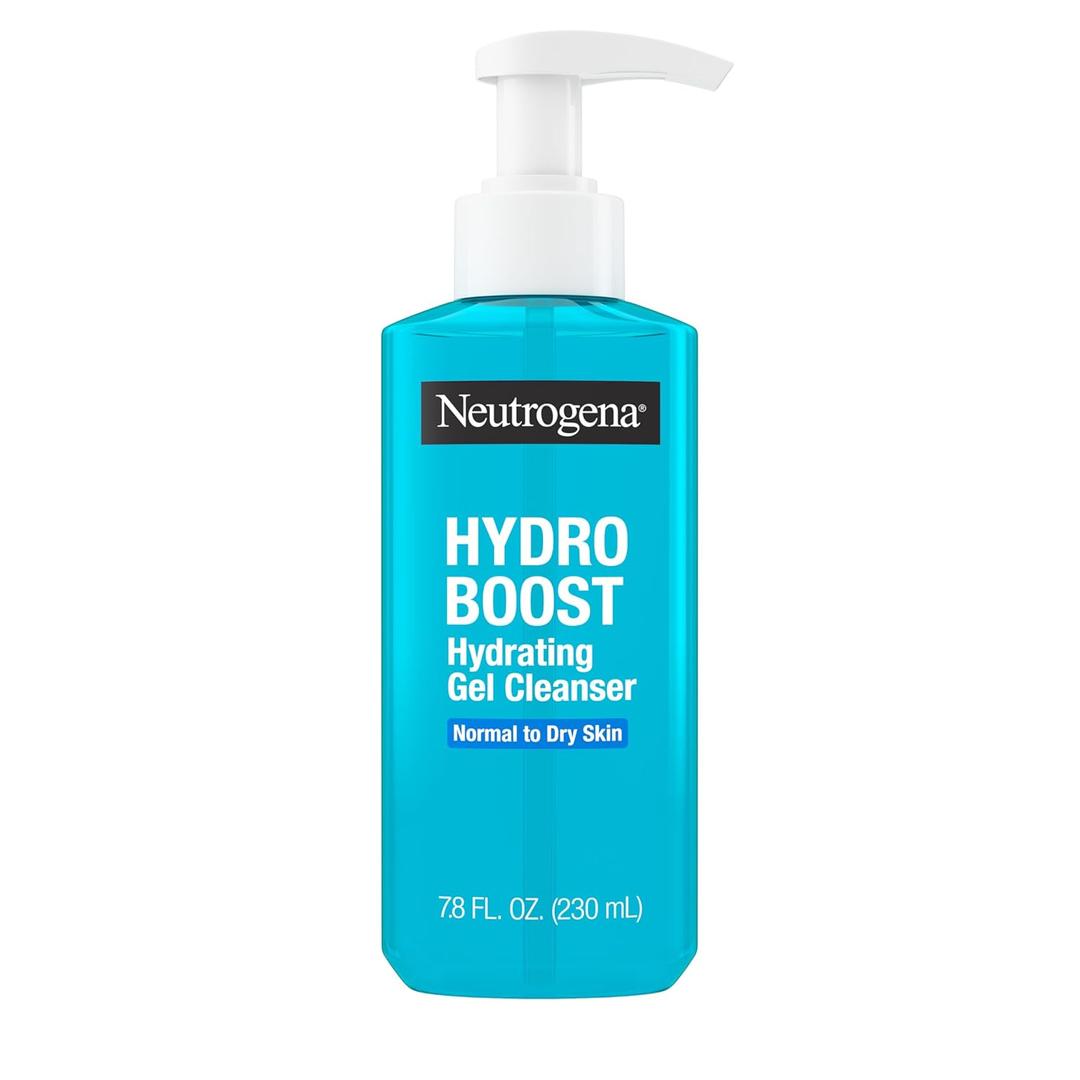 Neutrogena Hydro Boost Hydrating Face Wash & Makeup Remover, Gentle Facial Cleanser Gel with Hyaluronic Acid, Locks Moisture for Soft Supple Skin, Hypoallergenic, OilFree, SoapFree, 7.8 fl oz