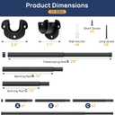 ENJOYBASICS 17-53" Heavy Duty Closet Rod for Hanging Clothes, Black | Adjustable Clothes Rod, Thick Sturdy Metal, No Sagging, Easy to Install, Holds 66lbs, Multi-Use for Closet Laundry