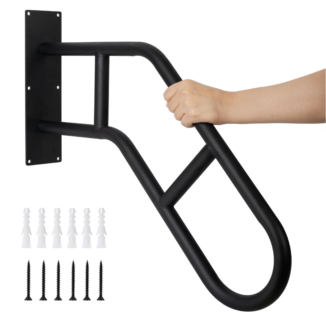 Aduanbang Hand Rails for Outdoor Steps & Elderly,U-Shape Wall Mount Stair Railing, Porch, Deck, Garage & Garden Grab Bar, 1 Pack Safety Handle