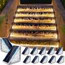 Solar Stair Lights Outdoor Waterproof Auto On Off, 12 Pack Solar Step Lights for Outside IP67, LED Outdoor Stair Lights for Deck Step, Patio, Pathway, Front Step, Deck Decor, Warm Lights