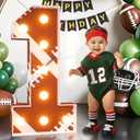 Football 1st-Birthday Decorations Marquee Numbers: Sport Theme 3FT Large Light up Number Sign 1 First Year Down One Year Old Party Decoration First Trip Around the Sun Decor for Boys and Girls