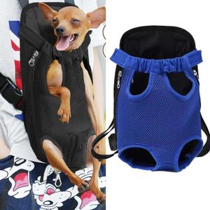 Pet Carrier Backpack, Adjustable Pet Cat Dog Carrier Backpack Travel Bag, Legs Out,Dog Carrier for Hiking Camping Travel, Sling Bag for Small Medium Dog Cat (Blue, Large (6.5-9LBS))