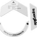 Superglide Glass Mouse Skates - Super Smooth Glide, Polished Round Edge, Super Fast Gaming Mouse Feet with Durable Sole for Logitech G502 X (Type-S, White)