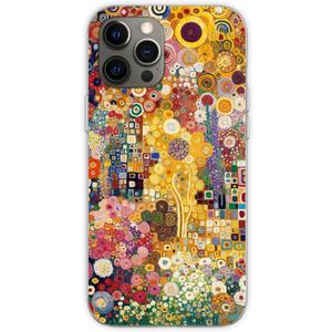Phone Case Compatible with iPhone 16 Gustav Klimt Flower Garden Soft TPU Protective Phone Cover for Men Women Girls Boy Shockproof, Flower Garden
