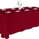Urby Extra Large Table Cloths. 8+ft Rectangle Tables That Seats 8-10 Person, Ideal for Events Like Banquet, Weddings and Restaurants. Machine Washable Reuseable. Burgundy. 90x132in.