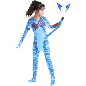LEMONBABY Superhero Kids Boys Girls Halloween Birthday Party Cosplay Bodysuit Costumes (8-9y, Neytiri)