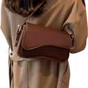 Verdusa Women's Leather Shoulder Bag Clutch Purses Trendy Hobo Crossbody Handbags Y2K Saddle Flap Underarm Purse