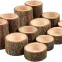Yikko Tea Light Candle Holders, Personalized Wooden Votive Tealight Holders for Wedding Centerpieces for Table, Valentine's Day |Christmas Party |Home Decoration (Set of 12 (0.98", 1.65", 2.75"))
