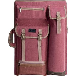 TRANSON Art Portfolio Case Artist Backpack Canvas Bag Large 26 x 19.5 (Brownish Red)