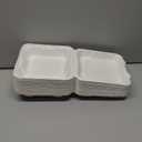Freshware Compostable Clamshell Food Containers - 8x8" 50-Pack, Biodegradable Sugarcane To Go Boxes, Heavy Duty Paper Container - Microwave & Freezer Safe, Stackable