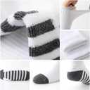 JOYNE 8 Pairs Mens Crew Work Cushion Socks Long Athletic Running Socks Workout Breathable Socks (White)