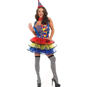 fun shack Clown Costume for Women, Colorful Clown Outfit, Fun Clown Attire for Parties and Events, Dress Up M
