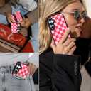 Shorogyt for Samsung Galaxy S25 Cute Kawaii Leather Phone Case - Compatible with Magsafe Wallet Magnetic Credit Card Holder Fashion Grid Design Phone Cover for Women Girls, Fits 7 Cards