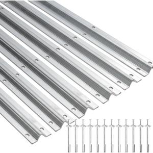 36 Ft V-Track Galvanized Inverted V Track with Hammer Drive in Anchors for Sliding Rolling Chain Rack Driveway Gate, Heavy Duty Sliding Driveway Gate Track