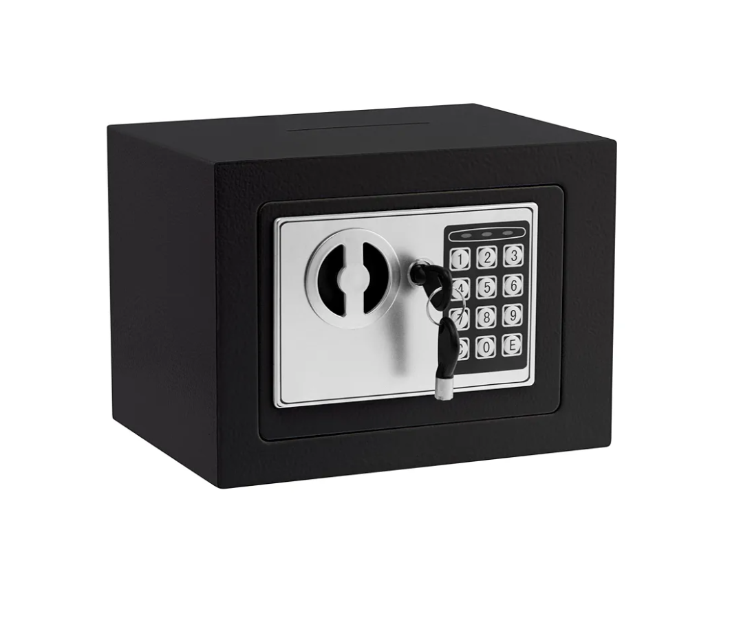MLJ 0.45 Cu.ft Small Safe Box with Key, Mini Money Box, Hidden Digital Home Safe, Suitable for Home, Office or Company (No Coin Slot)