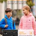 HENNCHEE Kids Heated Jacket for Boys Girls Lightweight Winter Heated Jacket with Battery Pack Heated Coat (Large, Blue)