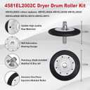 Upgraded 4581EL2002L Dryer Repair Kit for LG Kenmore,Low Noise Dryer Roller | wearproof rubber rollers, thick belt & steel pulley, replaces multiple OEM parts, fixes squeak/spin faults, easy install
