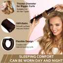 Satin Heatless Hair Curler,4 Piece Set,Overnight Heatless Curls, Not easy to slip Heatless Curling Rod You Can Sleep In, Soft Silk DIY Hair Styling Tools Kit, Silk Bonnet for Sleeping-Brown