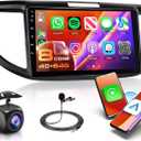 8 CORE 4G+64G Car Radio Stereo for Honda CRV 2012-2016 with Wireless CarPlay/Android Auto, 9 Inch 1280 * 720P IPS Touch Screen Android 13 GPS WiFi Bluetooth 32-Band DSP HD Backup Camera