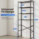 4-Tier Over The Toilet Storage Rack, Bathroom Organizer with One-Piece Metal Mesh Shelves, Over Toilet Shelf with Adjustable Feet & Anti-Tip Kit, Space-Saving Bathroom Storage, Black, 9.4"D x 24.4"W x 68.5"H