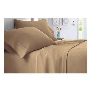 Mayfair Linen 100% Cotton Bed Sheets Queen Set  500 Thread Count Cotton Sheets for Queen Size Bed, 4 PC Set (Cocoa Taupe), Ultra Soft, Cooling, Sateen Weave 16" Deep Pocket Bedsheet for Hot Sleepers