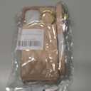 for iPhone 15 Case with Card Holder and Strap for Women,Crossbody Lanyard, Make Up Mirror,Ring Stand,Snap Clasp,Cute Phone Wallet Cases 6.1 inch - Rose Gold