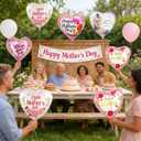 KIPETTO Happy Mother's Day Balloons 20Pcs 18inch Aluminum Foil Balloons Heart Balloons for Mother's Day Birthday Party Decorations