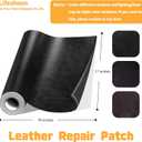 Leather Repair Patch, 17X79 Inch Glossy Self Adhesive Leather Repair, Large Vinyl Patch Tape for Couches, Furniture, Car Seats, Cabinets, Wall, Handbags 17X79 Inch, Black