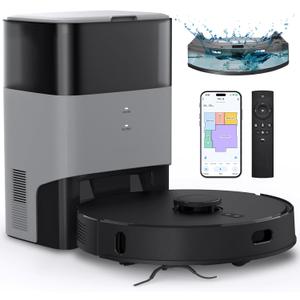 Robot Vacuum and Mop Combo, Self-Emptying, 60-Day Capacity, Schedule, 180mins Runtime, Home Mapping, Wi-Fi/App/Alexa/Remote, Robotic Vacuum Cleaner for Pet, Hard Floors, Carpet