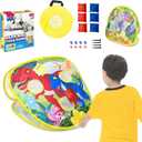2-in-1 Dinosaur & Animal Bean Bag Toss Game Double-Sided 27" Target Board with 6 Bean Bags Outdoor & Indoor Toy for Toddlers & Kids Ages 3-6 Birthday Gift 