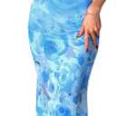 GORGLITTER Women's Floral Wedding Guest Midi Sun Dress Summer Boho Cocktail Beach Going Out Fishtail Bodycon Sundresses (Large)