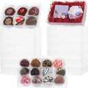 50PCS 7 x 4 3/8 x 1 1/2 Inch Inch Clear Cookie Boxes Chocolate Truffle Boxes Brownie Box Bakery Pastry Gift Box for Soap, Dount,Browine Cake,Treat, Party Favors Christmas
