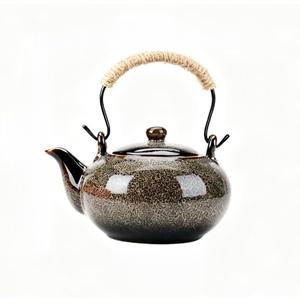 Japanese Teapot with Infuser Ceramic Tea Pot with Removable Stainless Steel Filter for Loose Tea 25 OZ/750ml for Office Home Men Women as Gift Grey (Gray)
