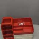 Makeup Organizer with Drawers,Large Capacity Countertop Organizer for Vanity,Bathroom and Bedroom Desk Cosmetics Organizer,Easy To Storage Skincare,Brushes,Lotions,Lipstick (Red and Cream)