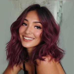 Short Burgundy Wigs for Women Red Wavy Lace Hairline Bob Wig 14inch Ombre Red Middle Part Curly Bob Wigs Synthetic Heat Resistant Fiber Wig for Daily Party Use