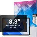 Miieadoo 360 Privacy Screen Protector for iPad Mini 7th 2024 (A17 Pro),iPad Mini 6th Gen (8.3, 2021),Anti-Spy Tempered Glass Screen Film Guard for iPad Mini 7 6 8.3 Inch,Anti-Glare & Anti-Finger