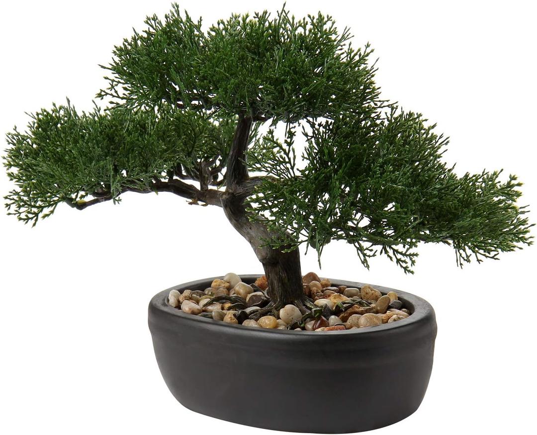 Artificial Bonsai Tree Juniper Faux Plants Indoor Small Fake Plants Decor with Ceramic Pots for Home Table Office Desk Bathroom Shelf Bedroom Living Room Farmhouse Decorations
