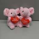 Pink Mouse Plush Stuffed Animal Toy Love Forever Heart gift, Pack of 2.