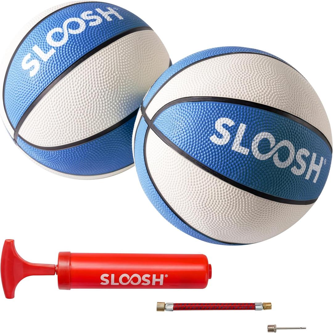 2 x Sloosh 2 Packs 7" Pool Basketballs, Great for Floating Water Basketball Hoops, Swimming Water Toy for Kids and Adults, Pool Games, Pool Party (Blue)