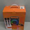 Karaoke Machine, Portable Bluetooth Speaker with 2 Wireless Microphones for Adults & Kids with Lights, Karaoke Microphone with PA System Supports USB/TF/FM/AUX for Home Party Home System Packages (Black)