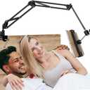 Tablet Stand Holder for Bed,Folding Tablet Holder for Desk,Flexible Tablet Arm Clamp Compatible with iPad/iPhone15/iPad Pro/N-Switch,Kindle Fire,or others 4.5~12.9 Inch-Reading,Watching Black