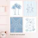 3 x FGFK Coastal Beach Palm Tree Blue Bikini Seashell Starfish Wall Art Prints Set of 4, Beach Room Decor, Coastal Summer Beachy Poster Wall Decor for Home Bedroom Living Room Office, 8x10 Unframed