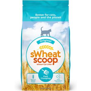 sWheat Scoop Natural Wheat Cat Litter, Original, Fast Clumping with Odor Neutralizing Enzymes, 25 Pound Bag
